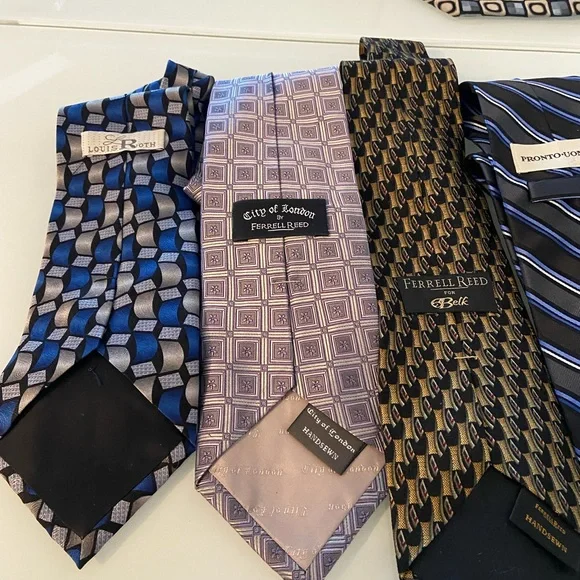 Vintage Silk Tie Bundle Lot Reed Mulberry Platinum Fabio